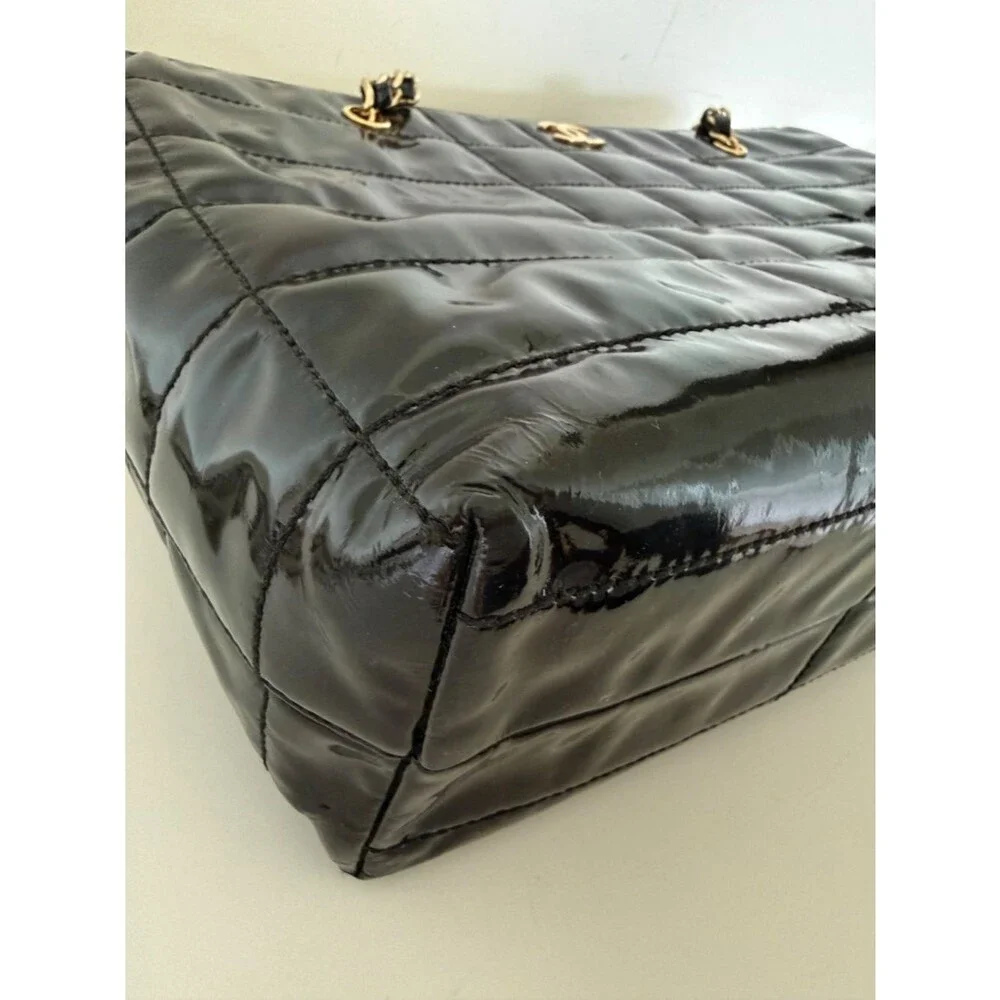 Chanel Patent Leather Grand Shopping Bag